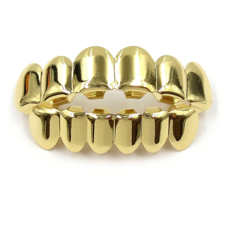 Body Jewelry Real Gold - Set di Grillz per Denti Placcati