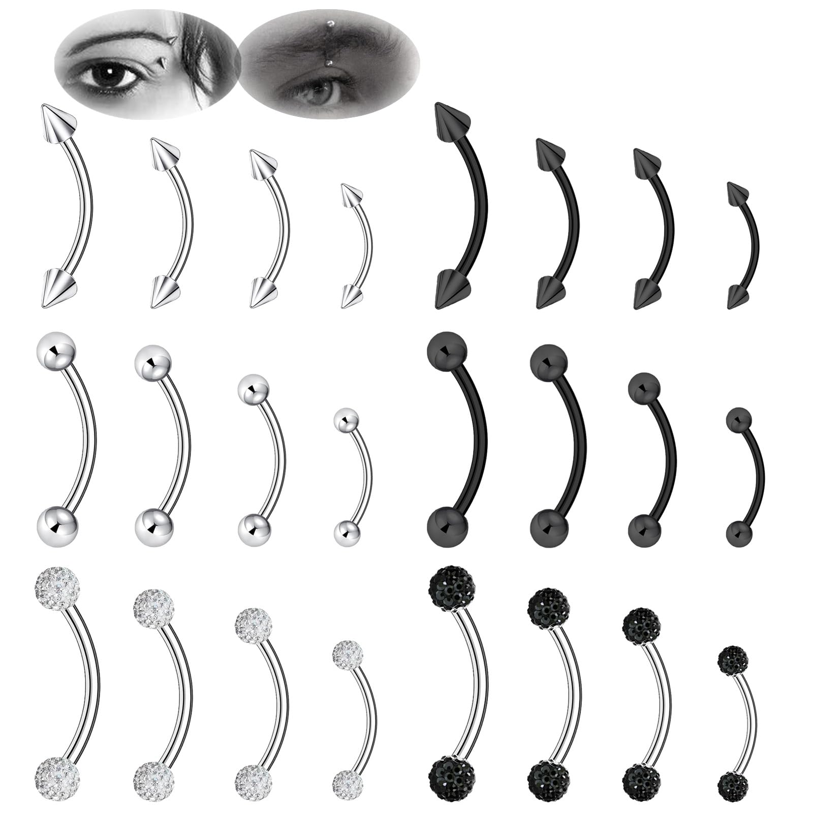 Rook Curved Barbell - 24pcs 16G sopracciglia anello orecchio torre