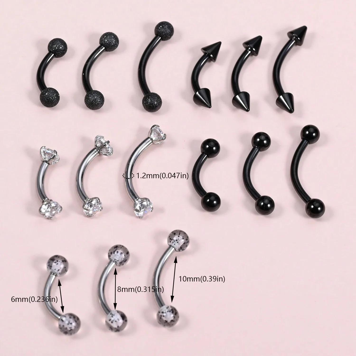 Rook Curved Barbell - 15 Pezzi 16g Gioielli per Piercing