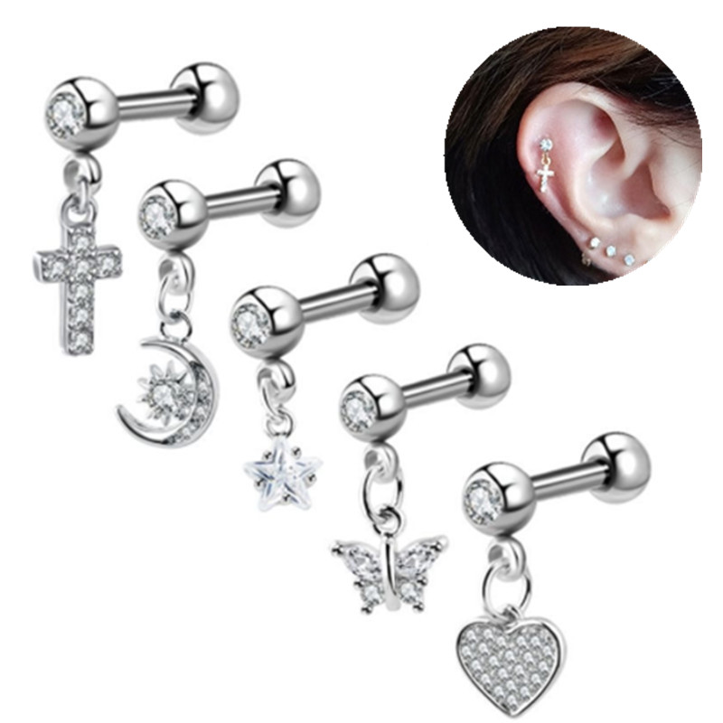 Rook Curved Barbell - 1 pz luna orecchio cartilagine orecchino