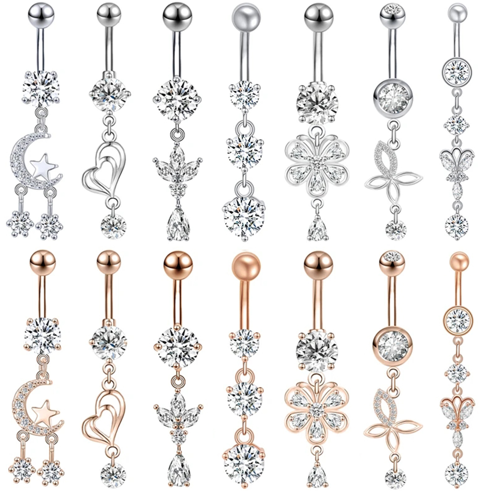 Body Jewelry Real Gold - ZS 14G 1PC Anelli di pancia