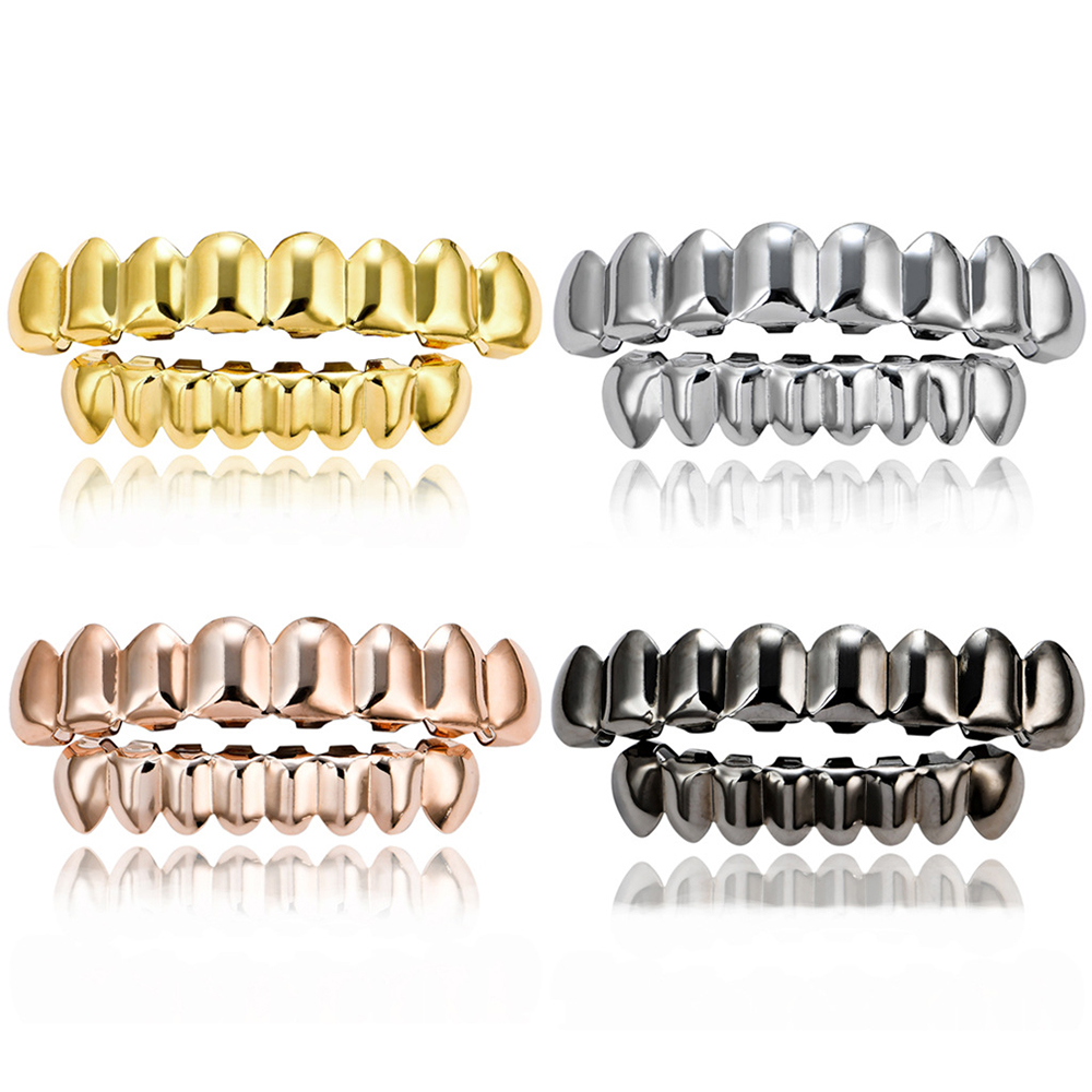 Body Jewelry Real Gold - Bretelle in oro Hip Hop denti