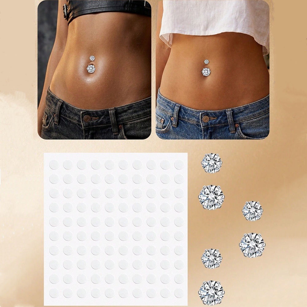 Body Jewelry Rings - Piercing finto per ombelico con zirconi