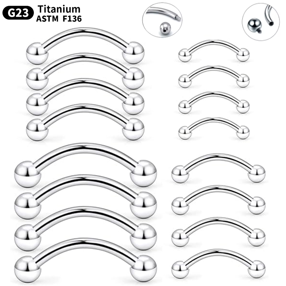 Rook Curved Barbell - 1Pc Titanio Piercing Curvo Bilanciere Anello