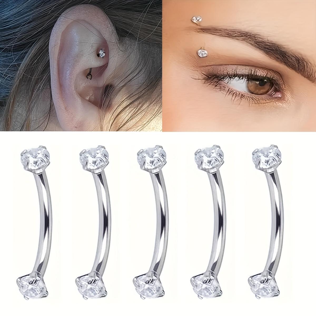 Rook Curved Barbell - 5pcs 16G acciaio inossidabile sopracciglia anello