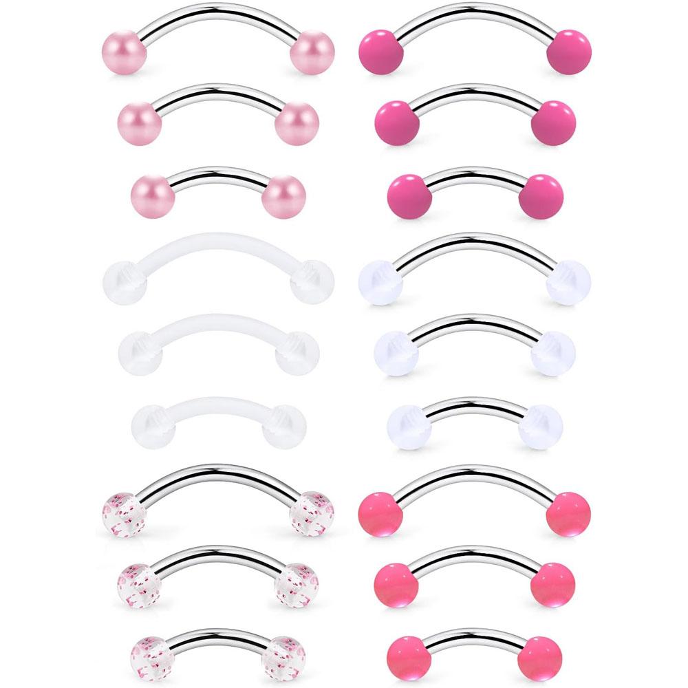Rook Curved Barbell - Set da 1/18 Pezzi 16G 6/8/10mm