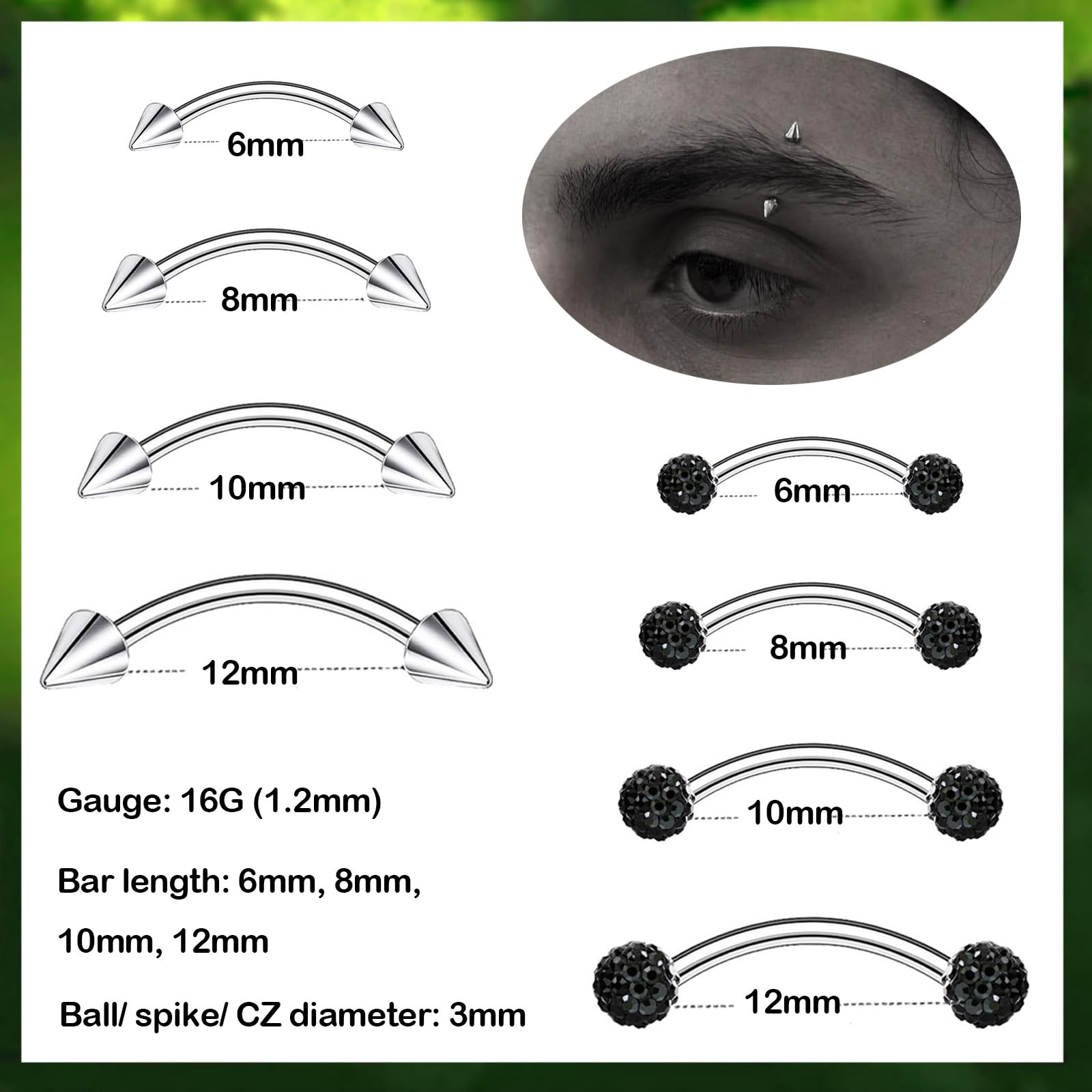 24pcs 16G sopracciglia anello  - Rook Curved Barbell recensione e prezzo
