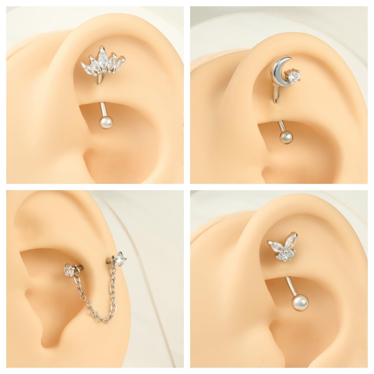 8PCS / Set 16G anelli sopracci - Rook Curved Barbell recensione e prezzo
