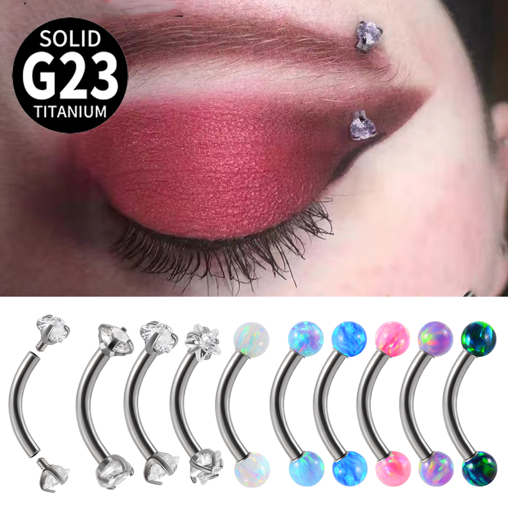1PC G23 Titanio CZ Filettatura - Rook Curved Barbell recensione e prezzo