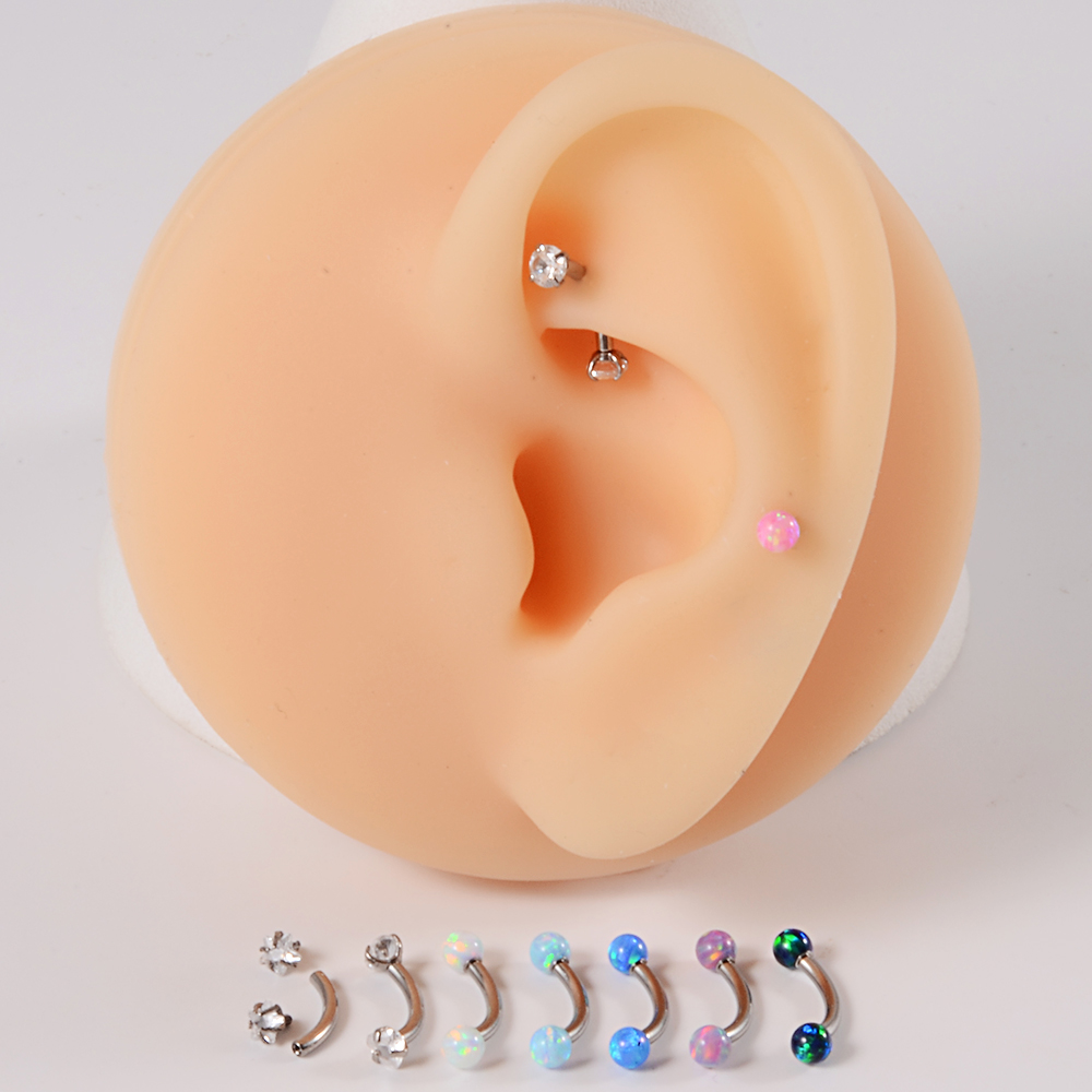 1PC G23 Titanio CZ Filettatura - Rook Curved Barbell recensione e prezzo