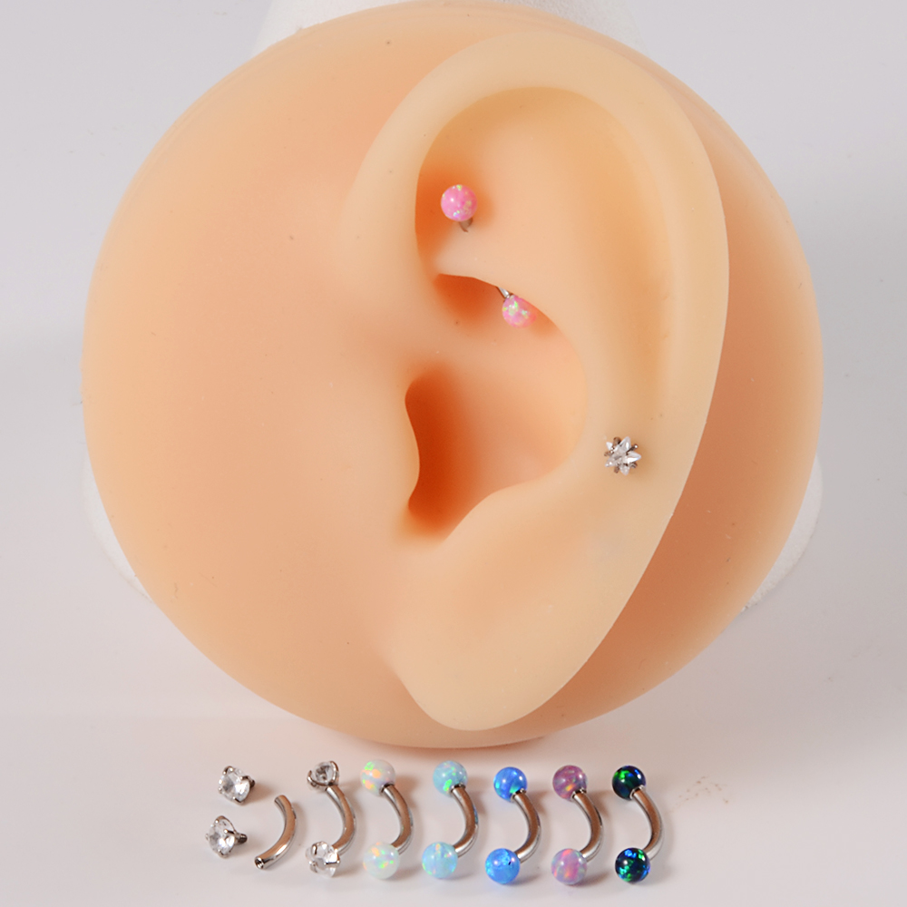 1PC G23 Titanio CZ Filettatura - Rook Curved Barbell recensione e prezzo