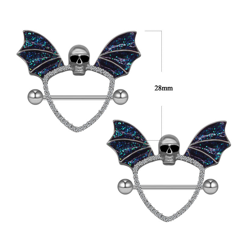 Bling Skull Wing Bat Black Nip - Body Jewelry Quality recensione e prezzo
