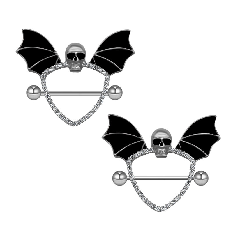 Bling Skull Wing Bat Black Nip - Body Jewelry Quality recensione e prezzo
