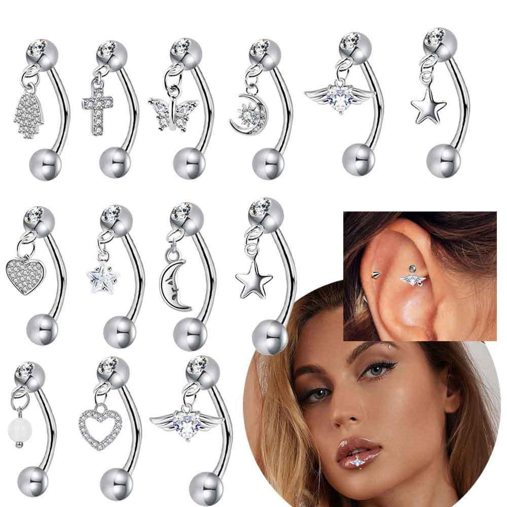 1 pz farfalla ciondola gioiell - Rook Curved Barbell recensione e prezzo