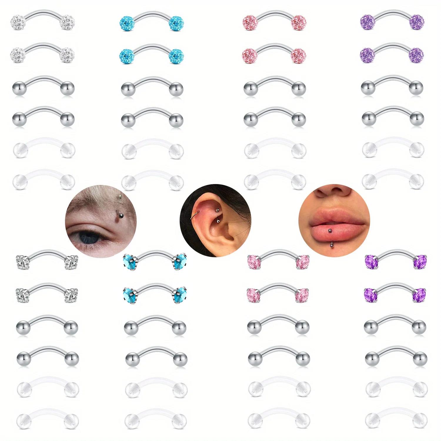 6pcs/Set Elegante carino 16G c - Rook Curved Barbell recensione e prezzo